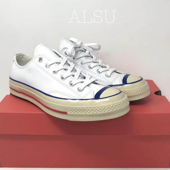 Converse Chuck 70 OX Leather White Blue W AUTHENT - Picture 2 of 8